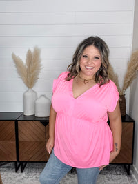 Dear Scarlett "It Counts" Solid Sleeveless Dreamer (Neon Pink)