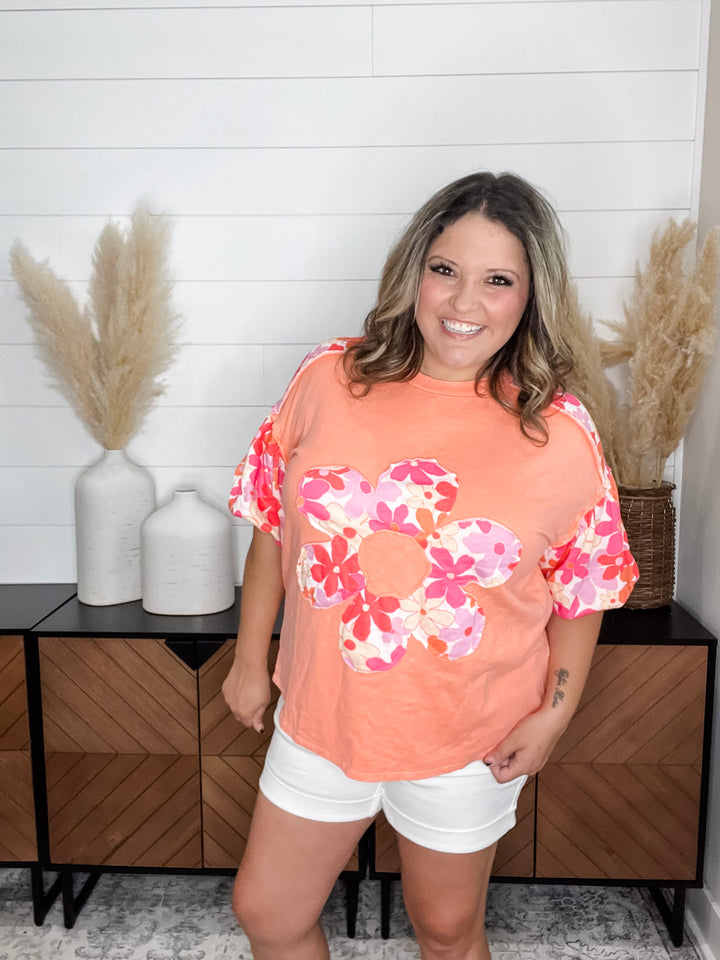 J.Her "Poppin Papaya" Balloon Sleeve