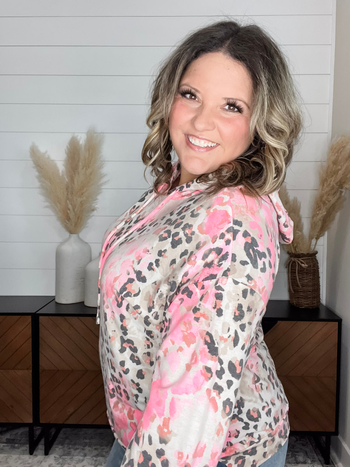 Dear Scarlett "Russell" Animal Print Balloon Sleeve Hoodie