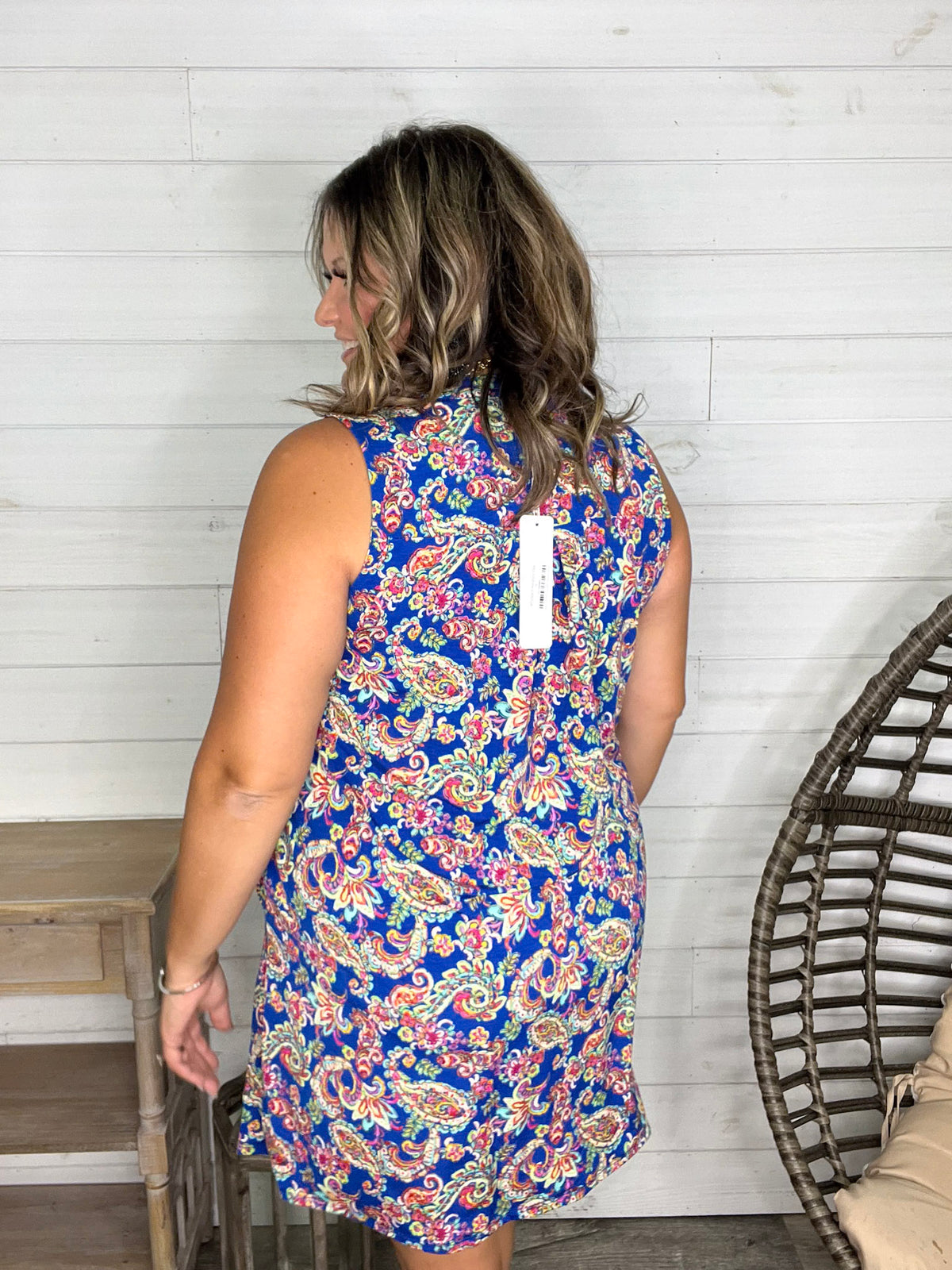 Dear Scarlett "Snapper' Sleeveless Split Neck Dress with Pockets