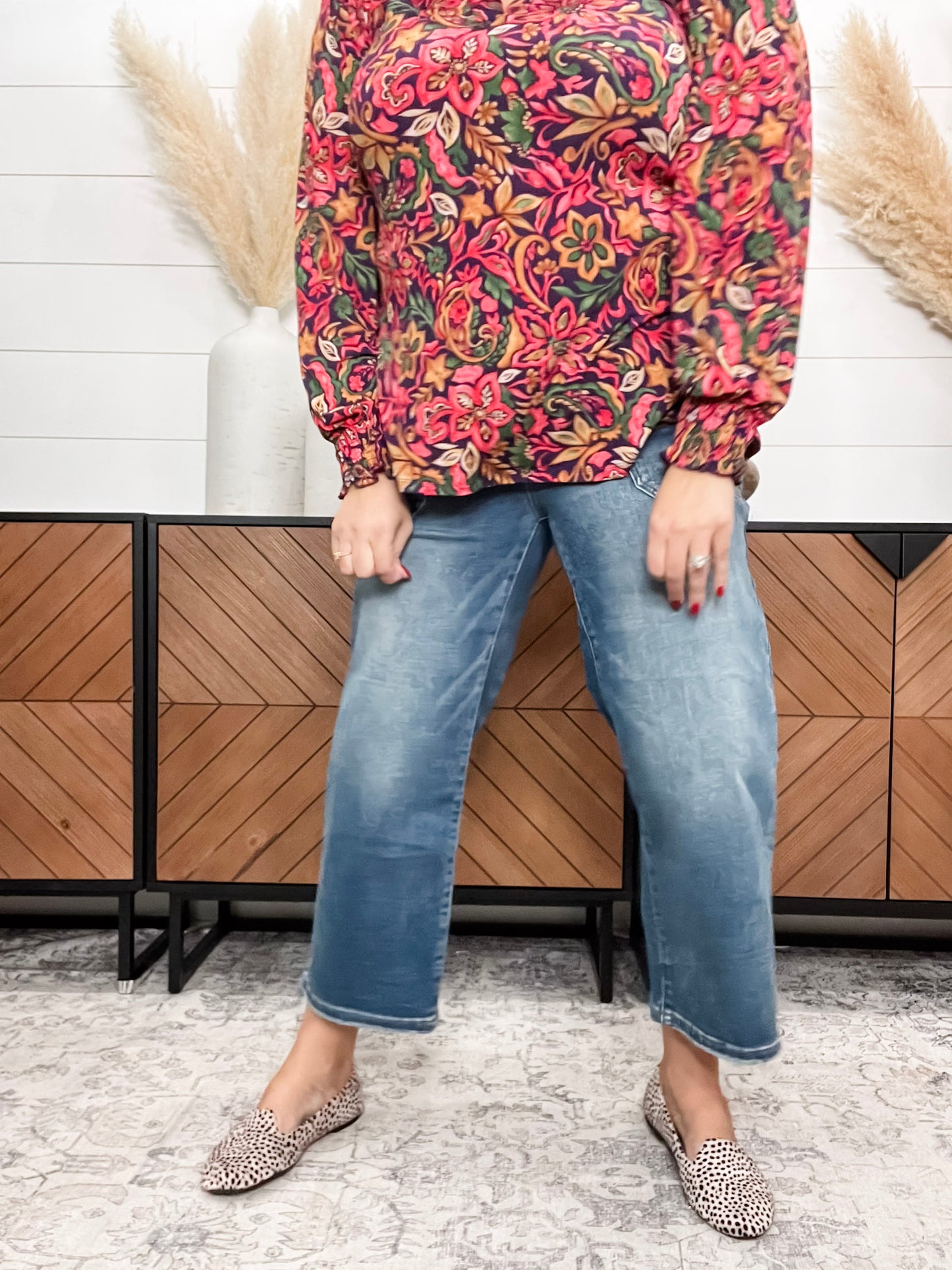 Judy Blue "Indifferent" Utility Pocket Wide Leg Crop