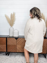 Dear Scarlett "Amara" Jacquard Midi Coat with Pockets (Oatmeal)