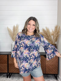 Dear Scarlett "Mckinley" Floral Round Neck Double Ruffle Sleeve