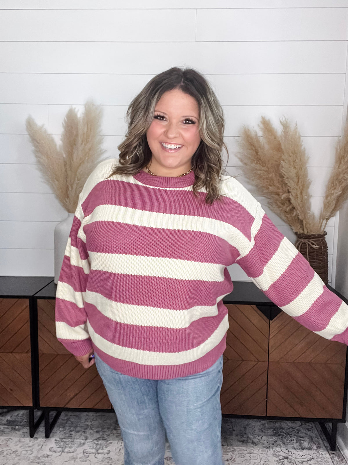 "Ace" Long Sleeve Stripe Sweater