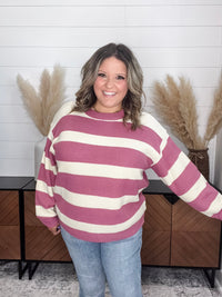 "Ace" Long Sleeve Stripe Sweater