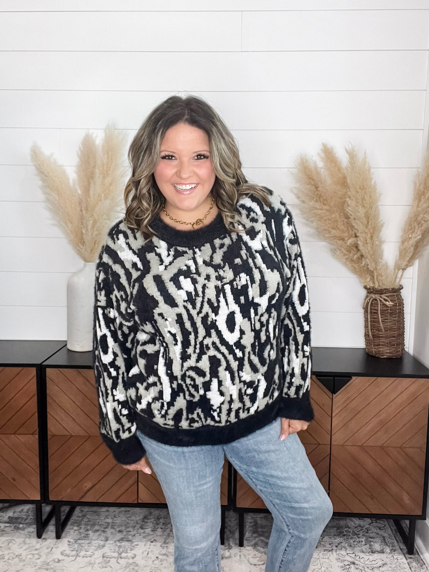 "Alfie" Camo Long Sleeve Sweater