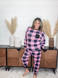 "Comfy" Plaid Lounge Set with Pockets