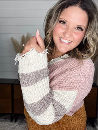 "Unraveled" V Neck Chenille Sweater