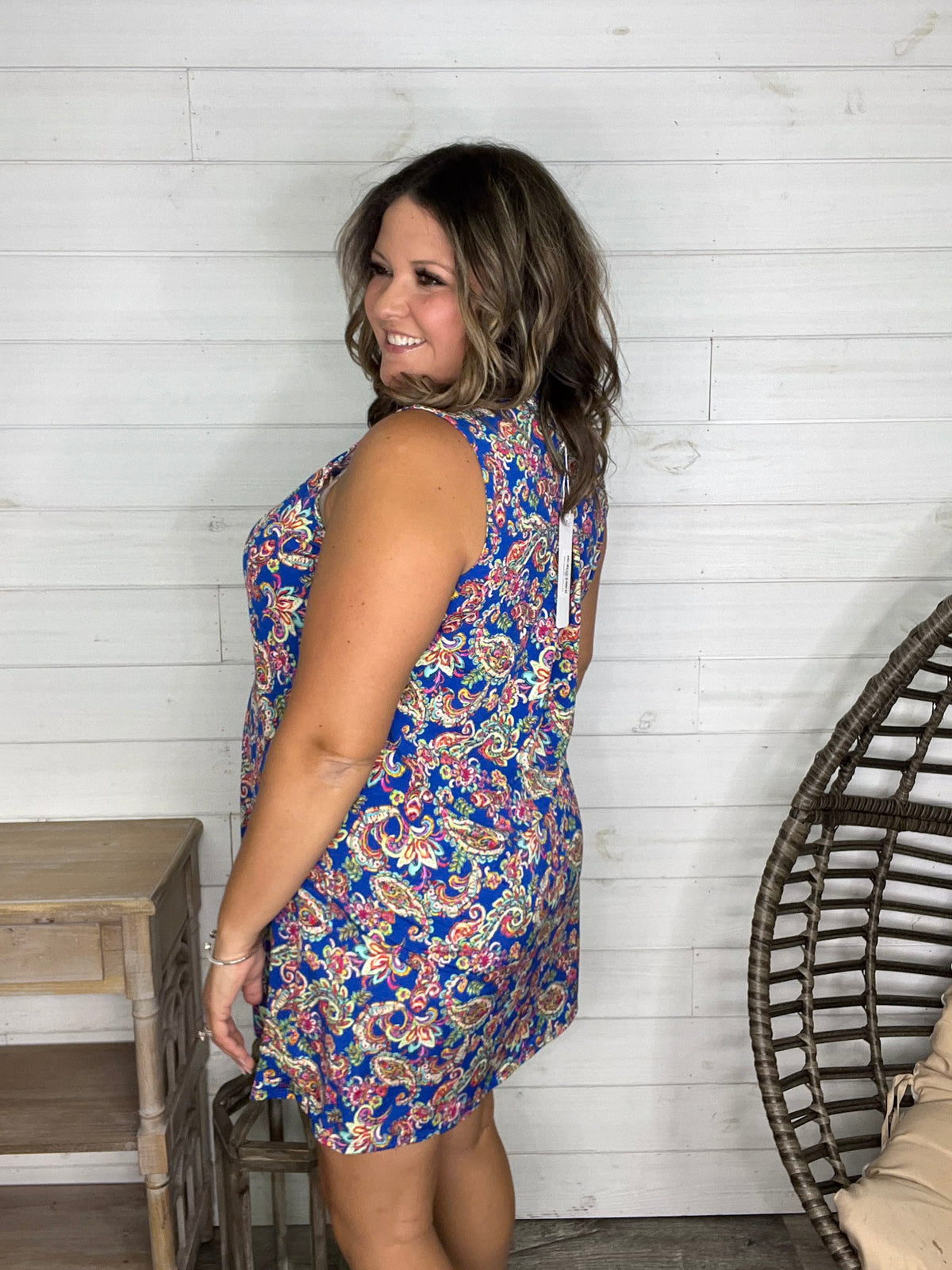 Dear Scarlett "Snapper' Sleeveless Split Neck Dress with Pockets