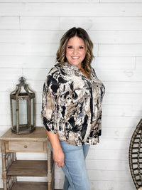 Dear Scarlett "Yancey" 3/4 Sleeve Split Neck