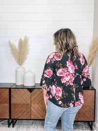 Dear Scarlett "Reva" Floral 3/4 Ruffle Sleeve Babydoll