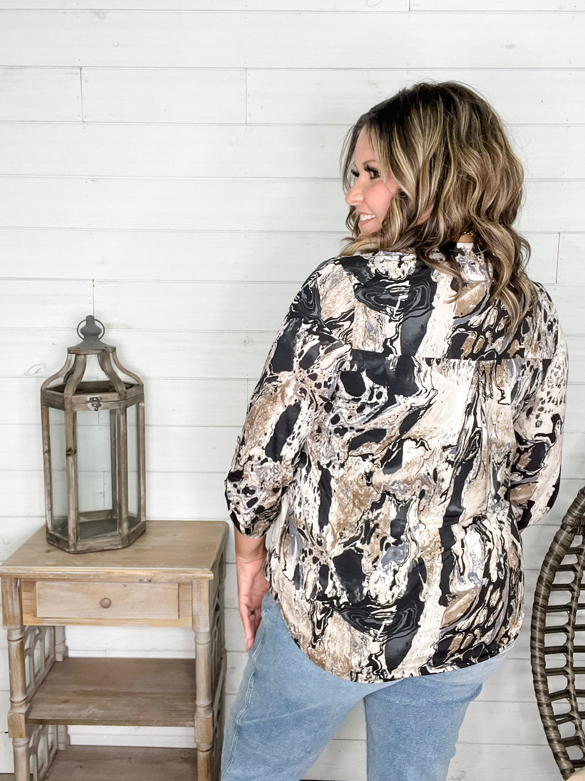 Dear Scarlett "Yancey" 3/4 Sleeve Split Neck