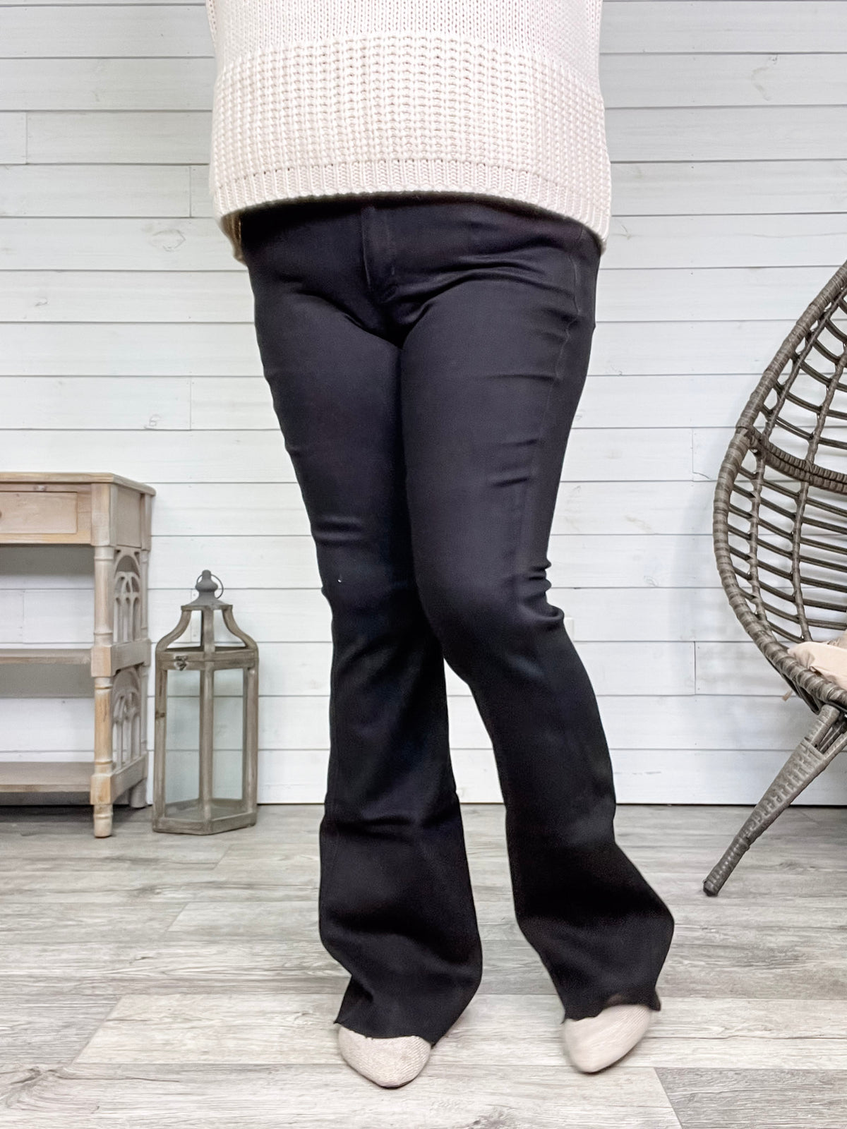 Judy Blue "Simple" Tummy Control Black Flares