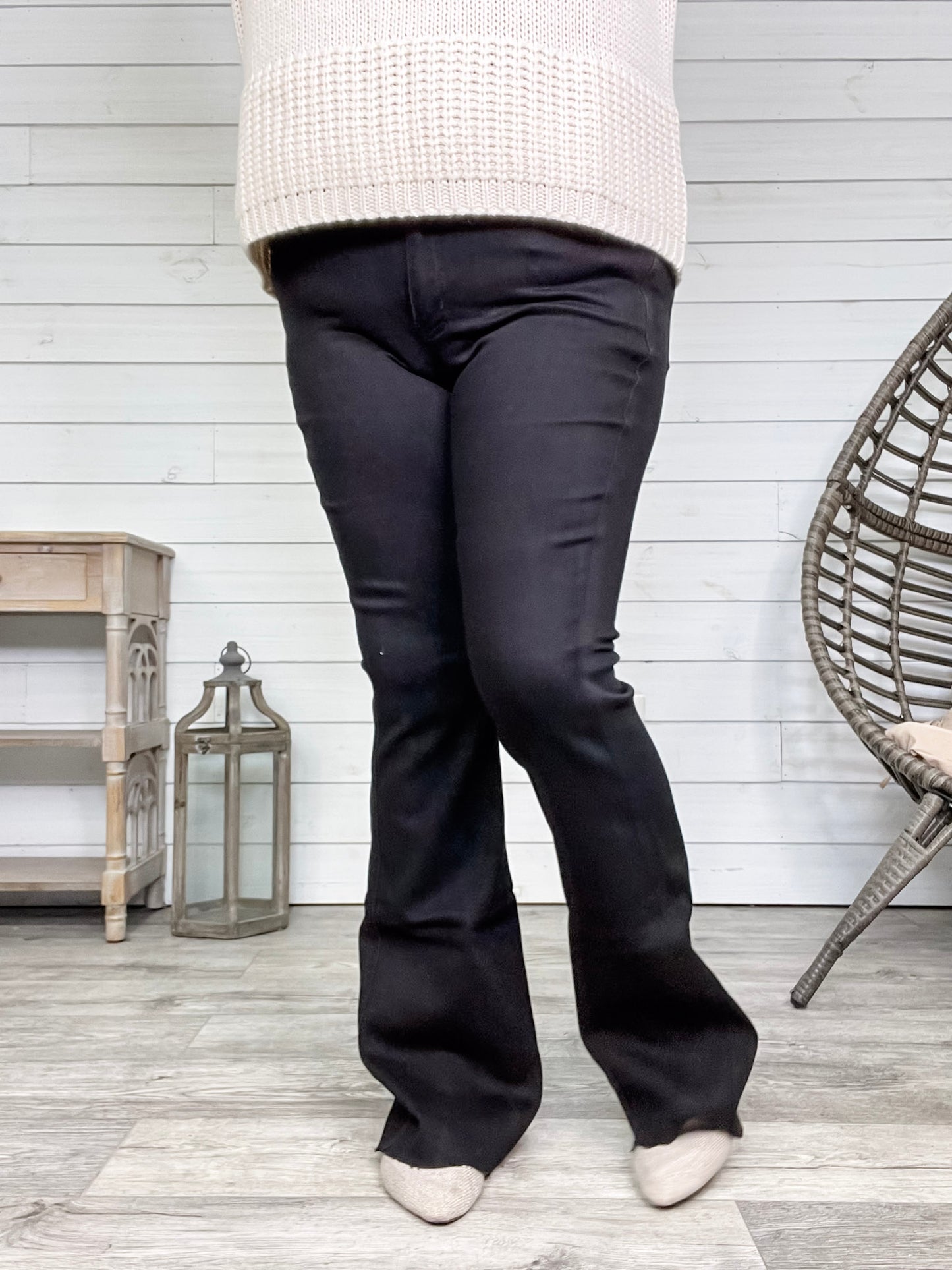 Judy Blue "Simple" Tummy Control Black Flares