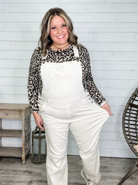 Judy Blue Ecru Wide Leg Overalls
