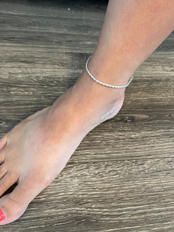 Silver Rope Anklet