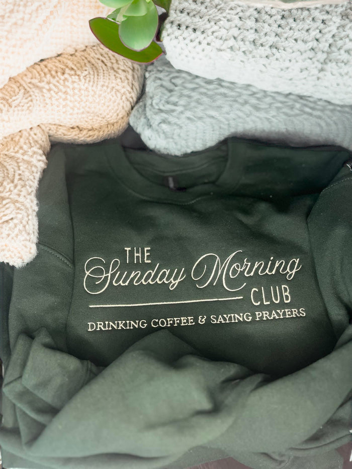 JOCOink The Sunday morning club, military green, gildan | Lola Monroe Boutique