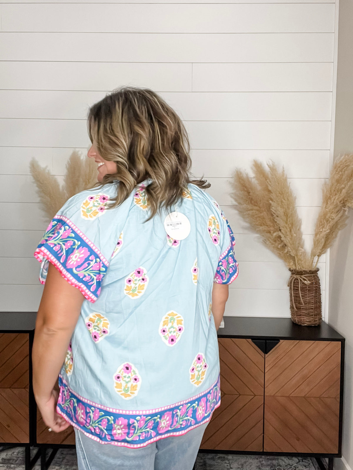 "Lakeview" Floral Ruffle Collar with Front Tie