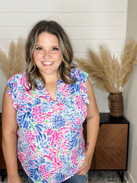 Dear Scarlett "Rawson" Flutter Sleeve Split Neck
