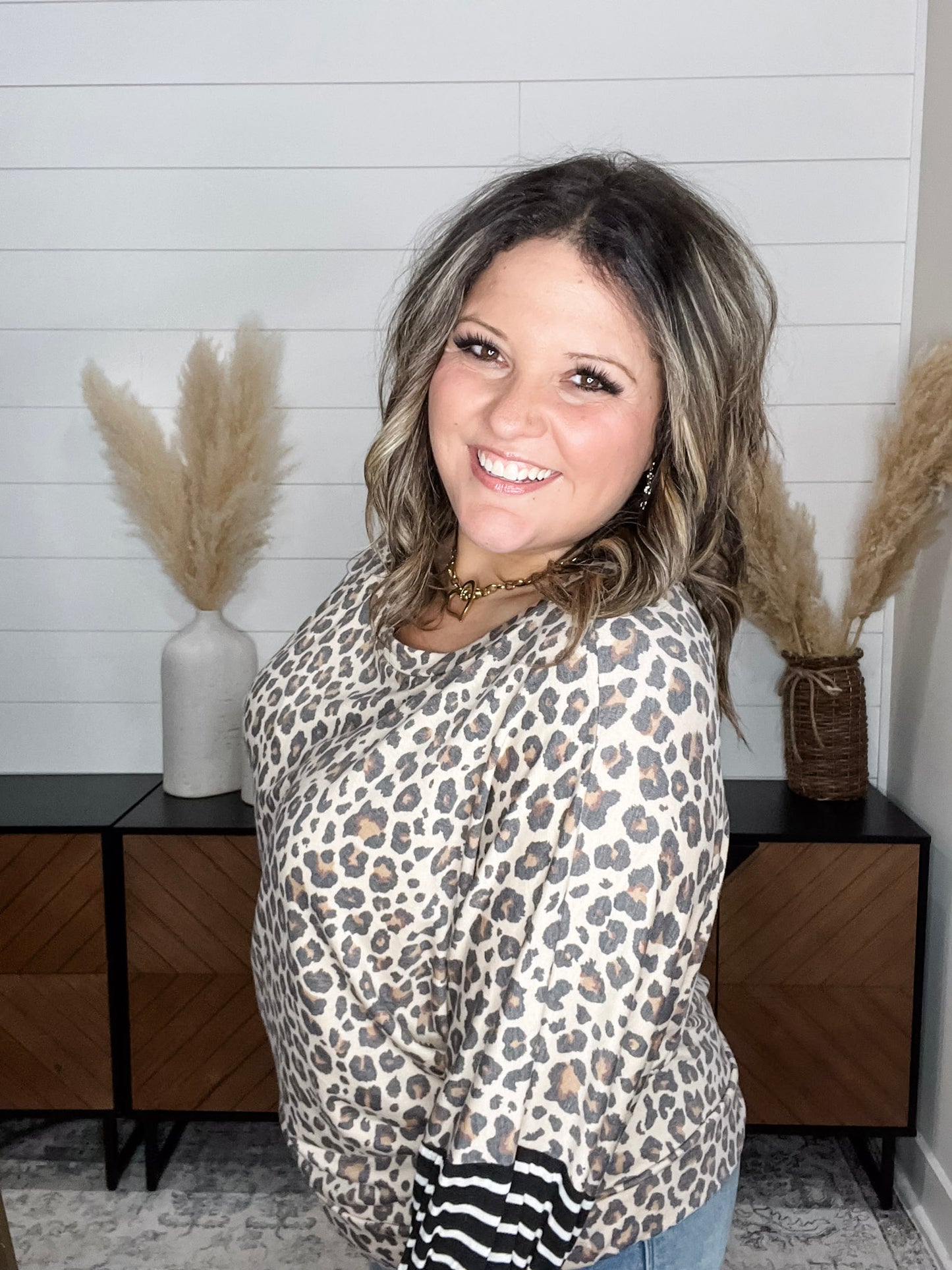 "Legit" Animal Print Long Sleeve Boxy Weekender