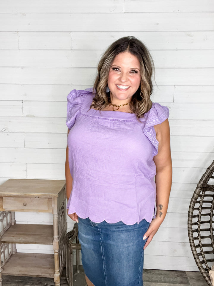 "Siesta" Ruffle Cap Sleeve (Lavender)