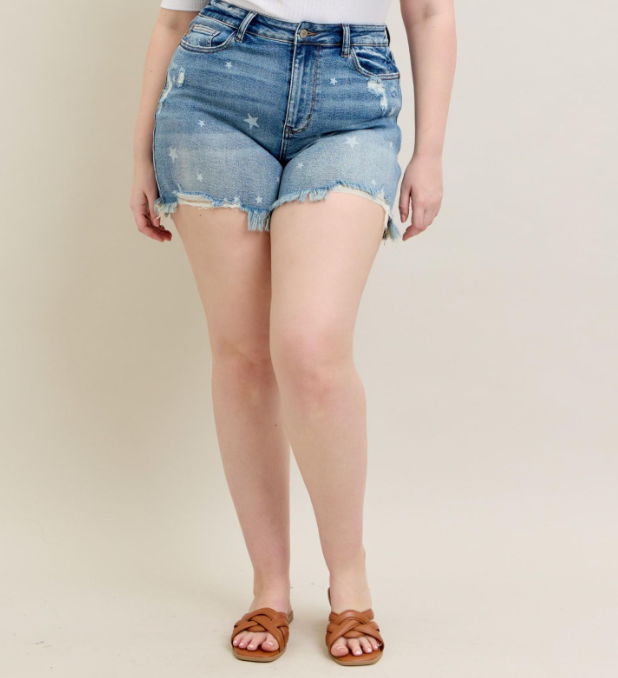 Judy Blue Peekaboo Star Shorts