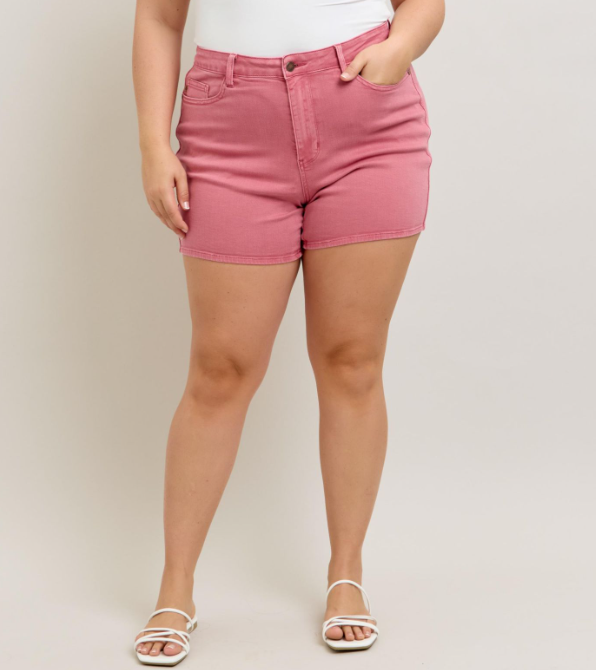 Judy Blue "Thorny" Rose Mid Thigh Shorts