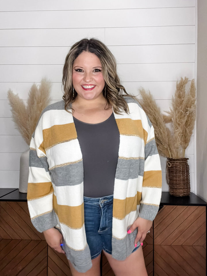 "Owl" Color Block Cardigan