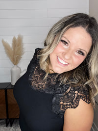 "Remember A Time" Sleeveless Top with Lace Yoke