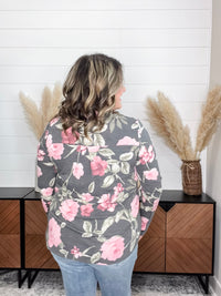 Dear Scarlett "Release Me" Floral Long Sleeve Split Neck