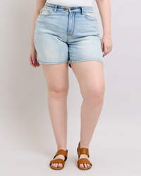 Judy Blue 2 Button Mid Thigh Dad Shorts