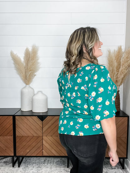"Reward" Ruffle Short Sleeve (Green)