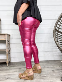 YMI hyperstretch Metallic Skinny (Hot Pink)