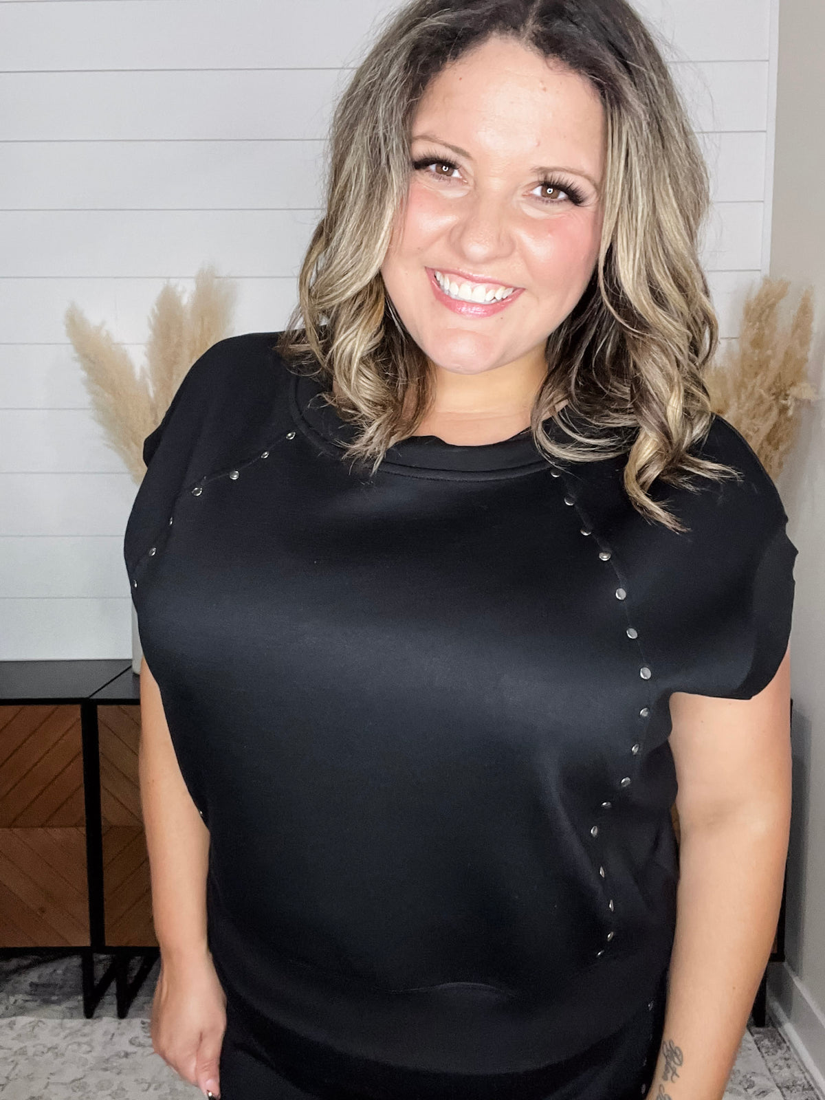 'Arlo" Sleeveless Top with Stud Detail