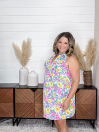 Dear Scarlett "Summerfield" Sleeveless Split Neck Dress with Pockets