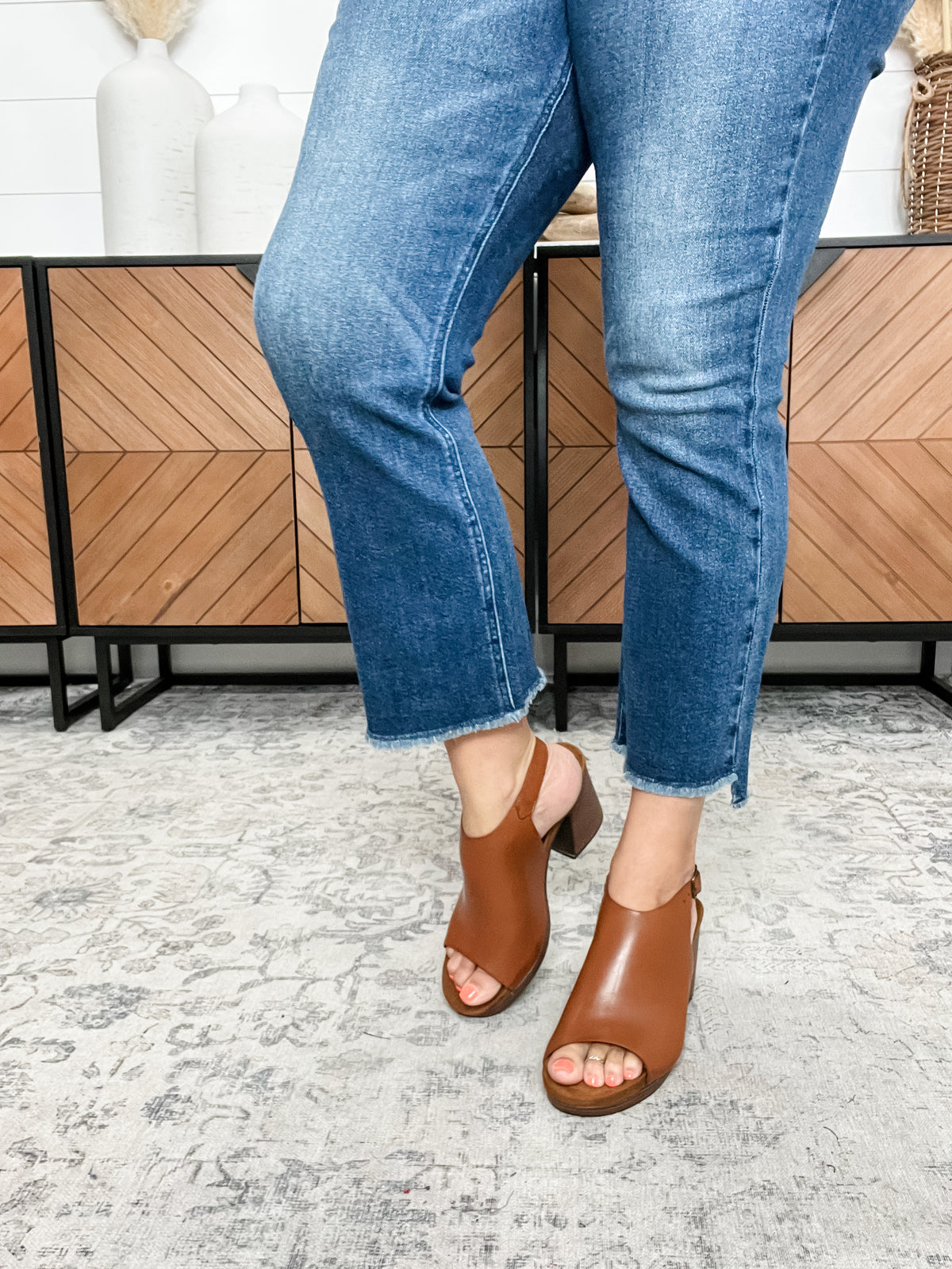 Pierre Dumas "Morgen" Block Heel Sandal (Cognac)
