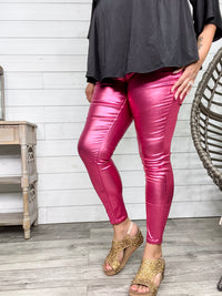 YMI hyperstretch Metallic Skinny (Hot Pink)