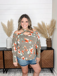 "Down For That" Off The Shoulder Criss Cross Neck