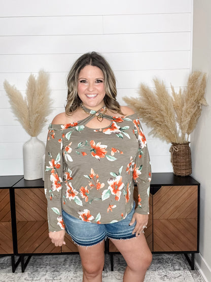 "Down For That" Off The Shoulder Criss Cross Neck