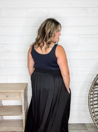 Smocked Waist Maxi Skirt / Tube Dress with Pockets