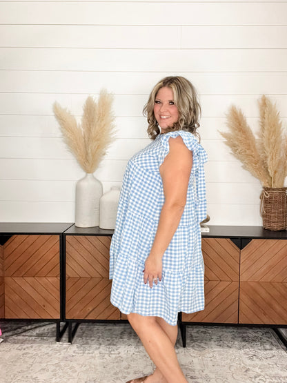 "No Place Like Home" Gingham Tiered Dress
