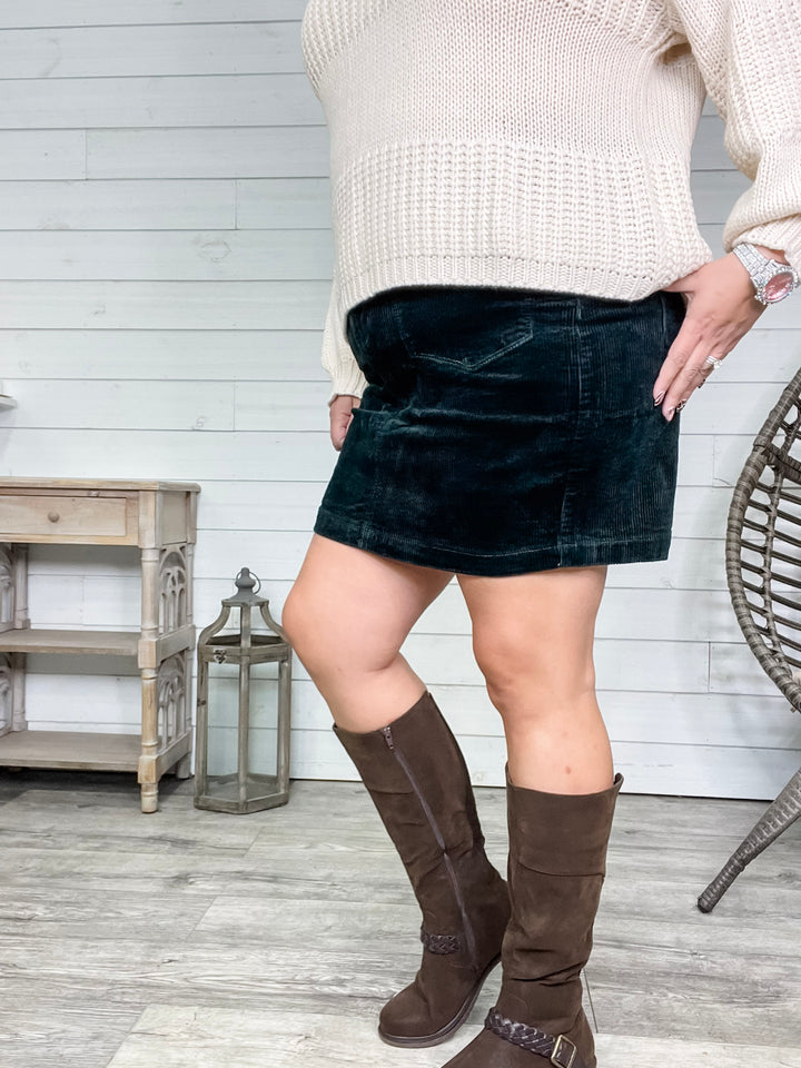 Judy Blue Emerald City Corduroy Skirt