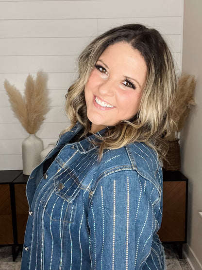 "Show Stopper" Denim Jacket with Sparkle Detail
