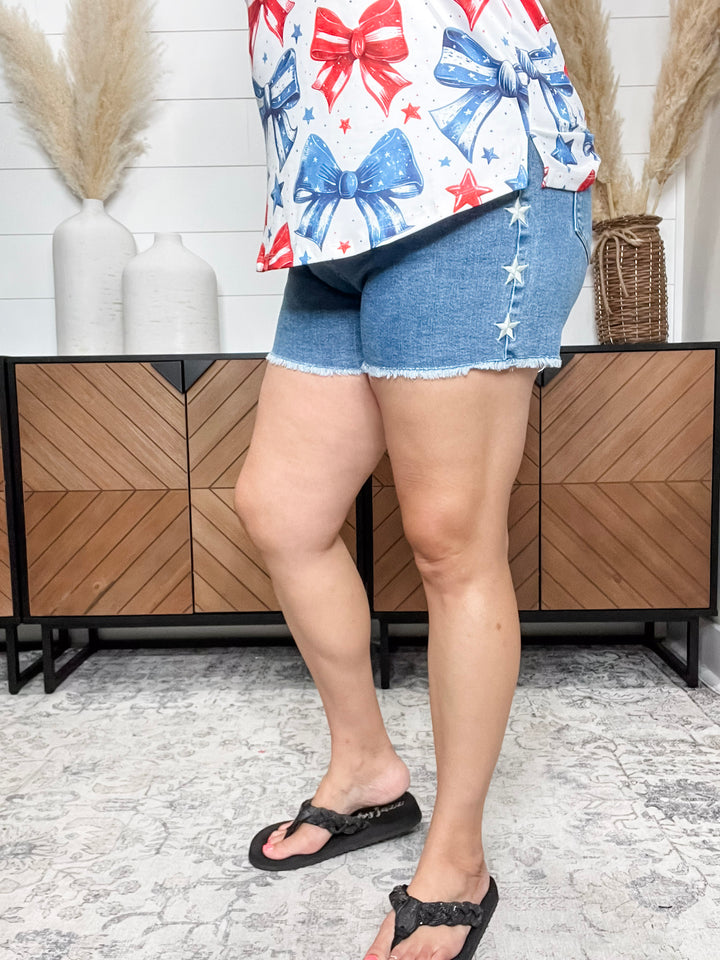 Judy Blue Star Embroidered Shorts