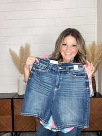 Judy Blue "Samantha" Dark Wash Bermuda Shorts