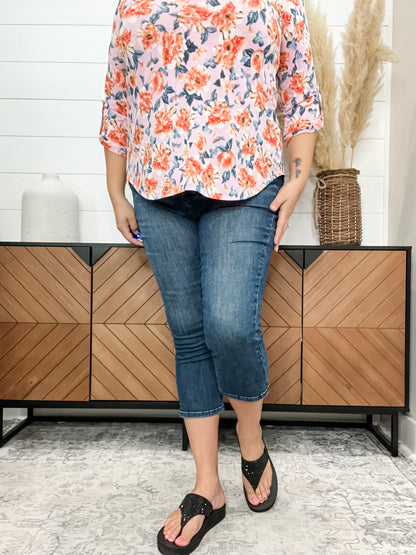 Judy Blue "Rumi" Tummy Control Dark Wash Capris