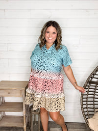 "Newman" Animal Print Tiered Ruffle Dress