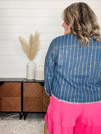 Origami Apparel "Show Stopper" Denim Jacket with Sparkle Detail