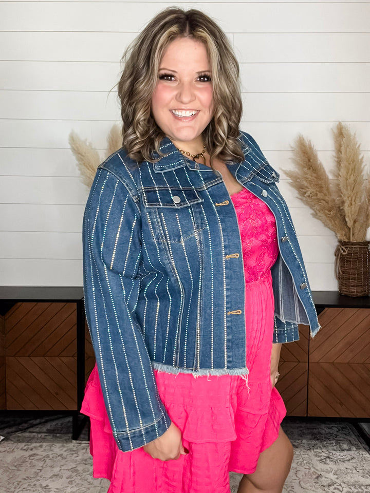 Origami Apparel "Show Stopper" Denim Jacket with Sparkle Detail