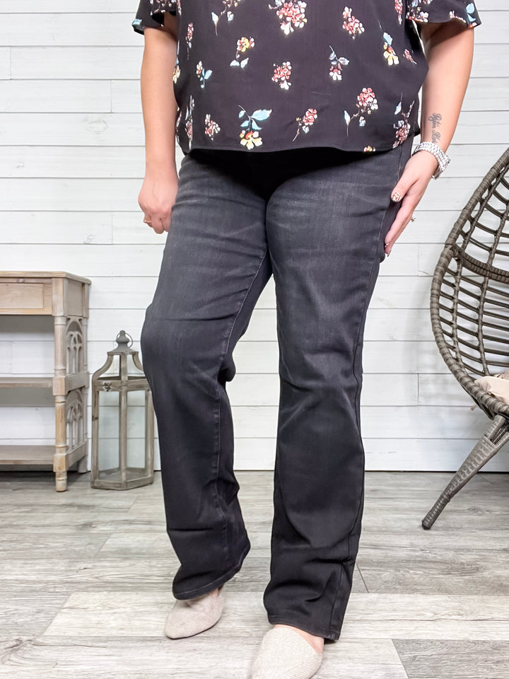 Judy Blue "After Dark" Black Straight Leg Jeans